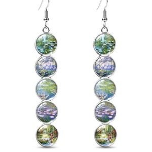 Monet Water Lillies Medley Earrings 4"
